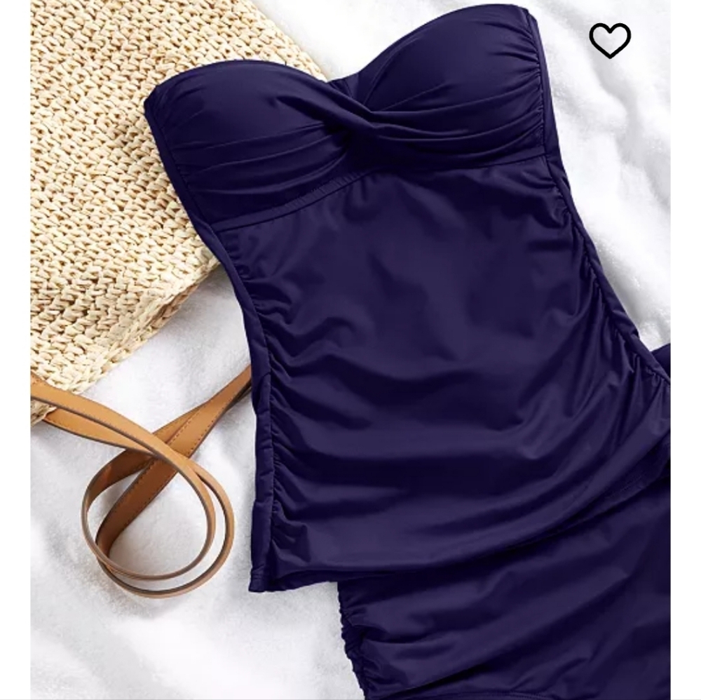 Anne ColeTwist-Front Ruched Tankini Top - Picture 4 of 5